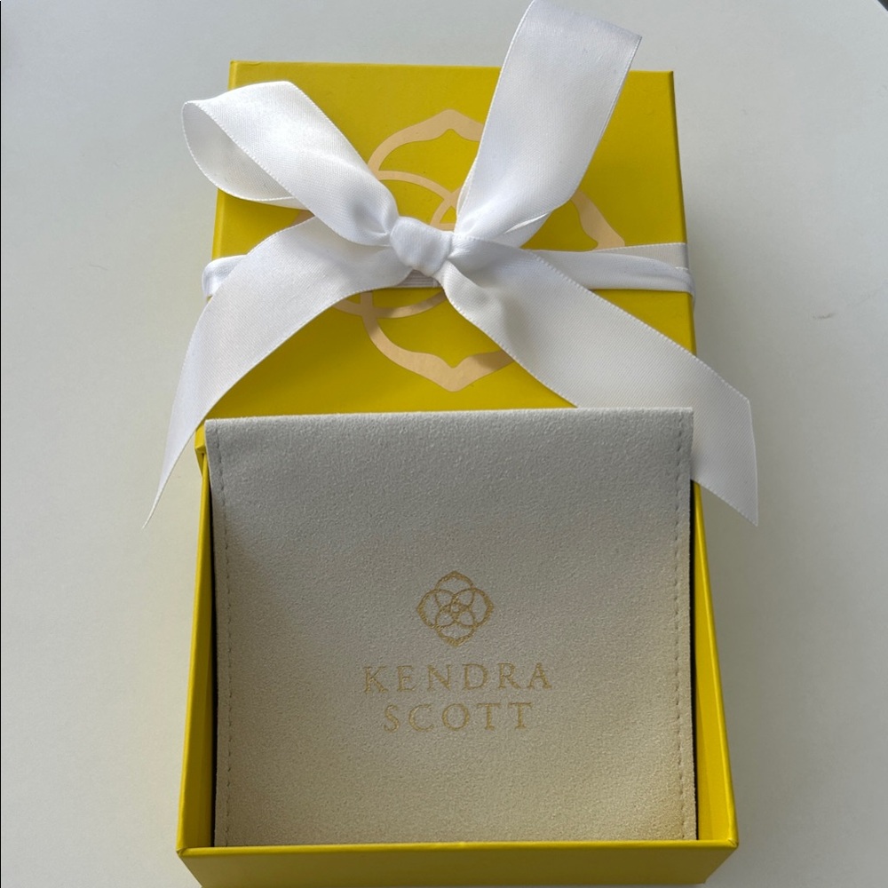 Kendra Scott Yellow Gift Box with White Pouch (Box is Empty)